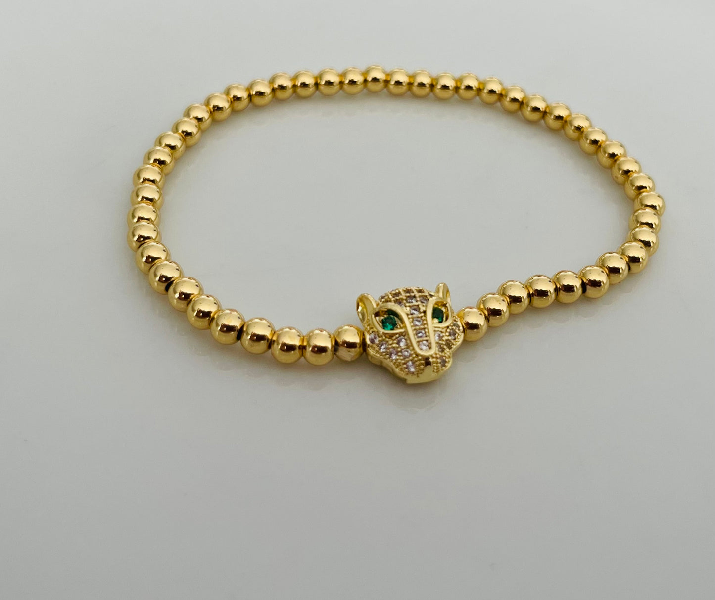 Gold Silver gold bead Panther bracelet