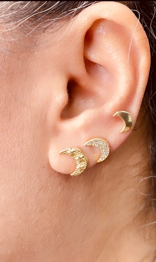 Crescent Moon Earrings Studs